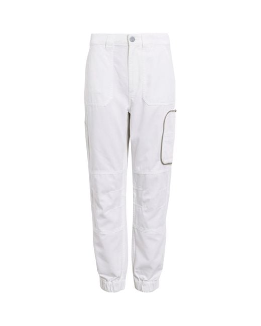 AllSaints White Cuffed Florence Cargo Trousers