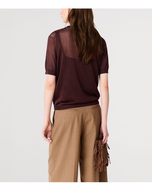 Maje Red Knit T-Shirt And Cami Top Set