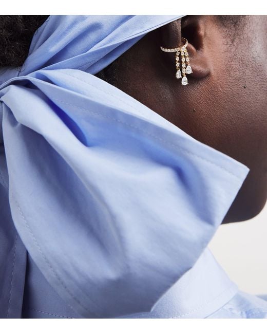 Anita Ko Metallic And Diamond Fringe Single Ear Cuff