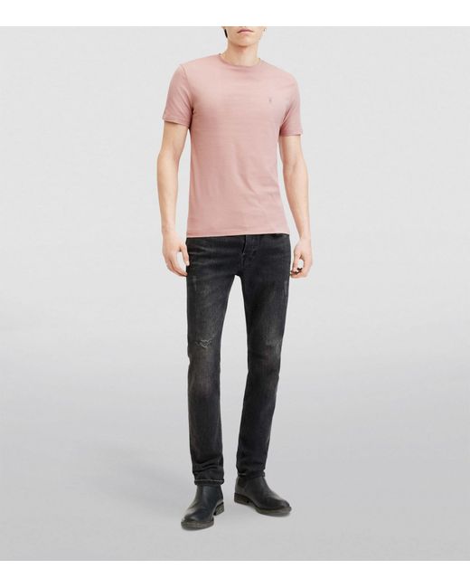 AllSaints Pink Cotton Brace T-shirt for men