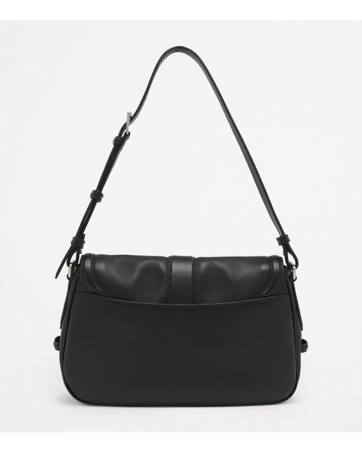 Alexander McQueen Black Large Leather T-Bar Shoulder Bag