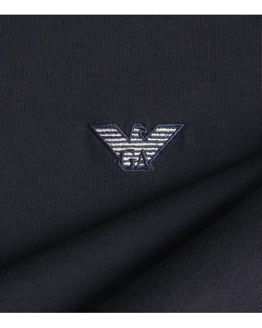 Emporio Armani Black Cotton Eagle Logo T-Shirt for men