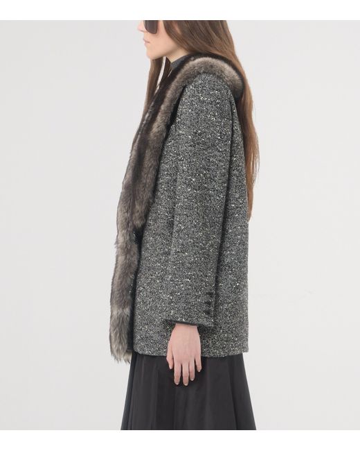 Valentino Black Bouclé Caban Jacket