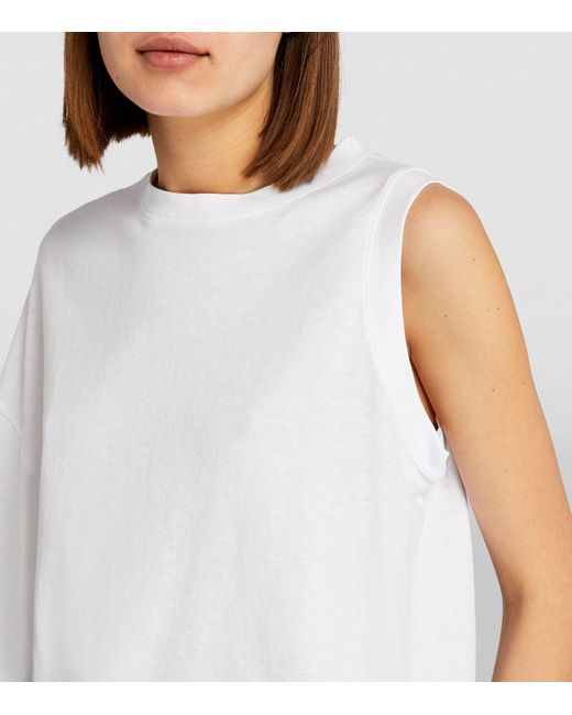 A.W.A.K.E. MODE White Asymmetric One-sleeve T-shirt