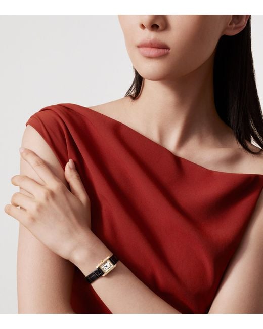 Cartier Metallic And Diamond Tank Louis Watch