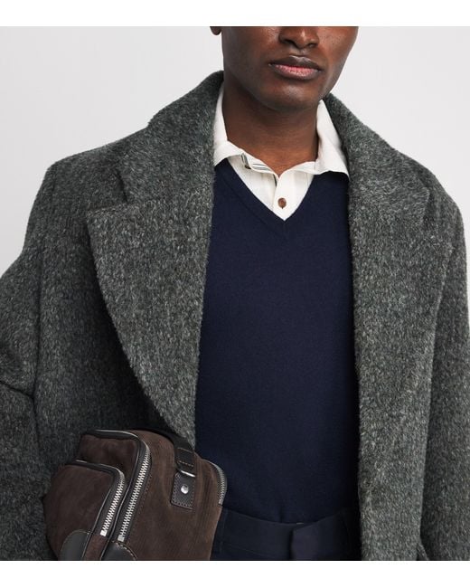 Ralph Lauren Blue Cashmere V-Neck Sweater for men