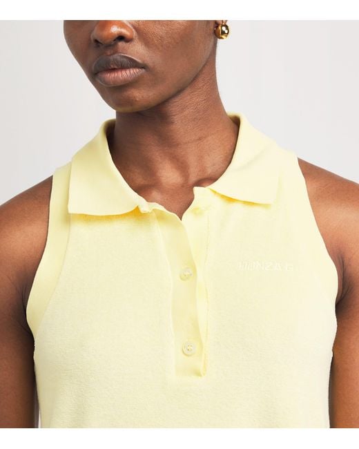 Hunza G Yellow Towelling Tennis Mini Dress