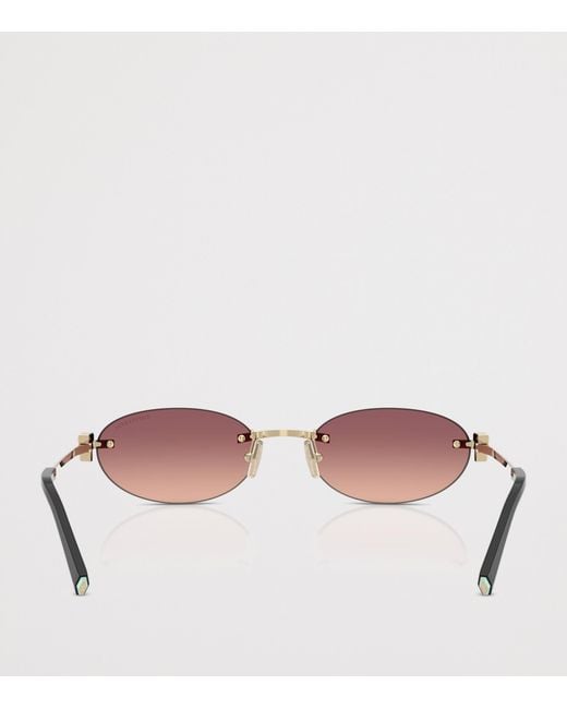 Tiffany & Co Pink Metal Oval Sunglasses