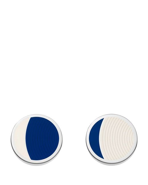 Cartier Blue Sterling Silver Moon Phase Cufflinks for men