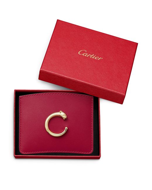 Cartier Red Panthère De Simple Card Holder