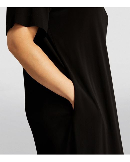 Marina Rinaldi Black Short-sleeve Midi Dress