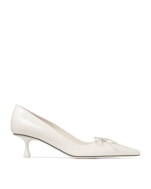 Jimmy Choo White Scarlett 50 Leather Pumps