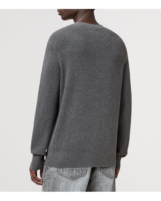 AllSaints Gray Organic Cotton-Wool Aspen Sweater