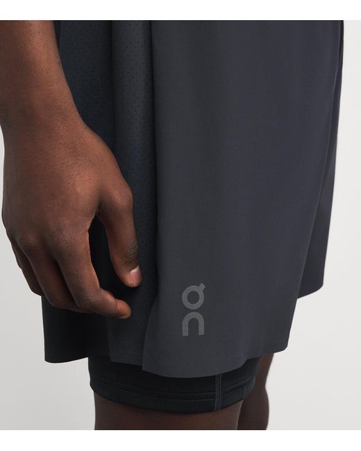 On Shoes Blue 5” Performance 2/1 Shorts for men
