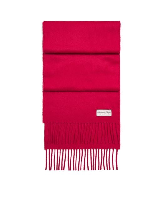 Johnstons Red Natural Cashmere Scarf for men