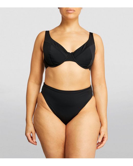 Form and Fold Black The Line D+ Cup Underwire Bikini Top
