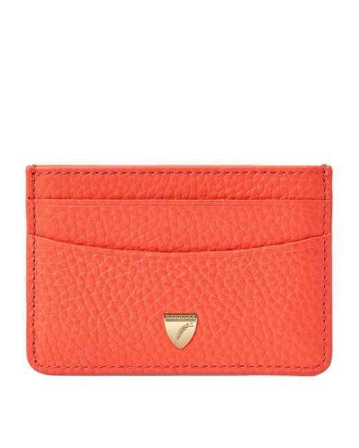 Aspinal Red Leather Slim Card Holder