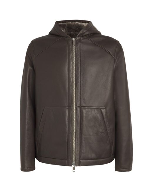 Yves Salomon Brown Lambskin Hooded Jacket for men