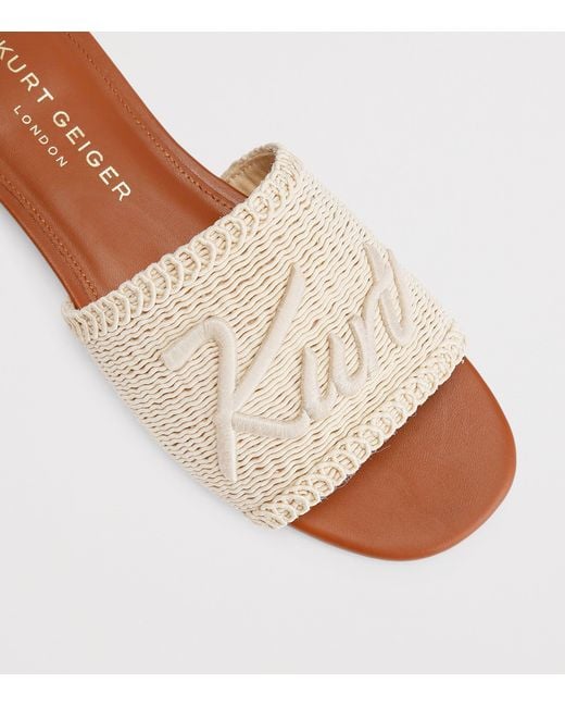Kurt Geiger Natural Woven Logo Sandals