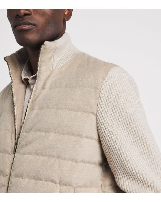 Herno Brown Quilted Hybrid Jacket for men