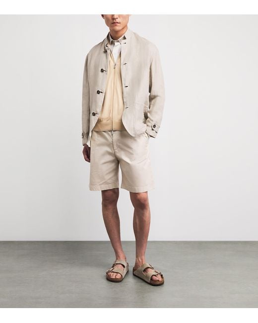 Eleventy Natural Wool Zip-Up Cardigan for men