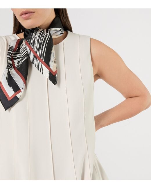 Marina Rinaldi White Panelled A-Line Midi Dress