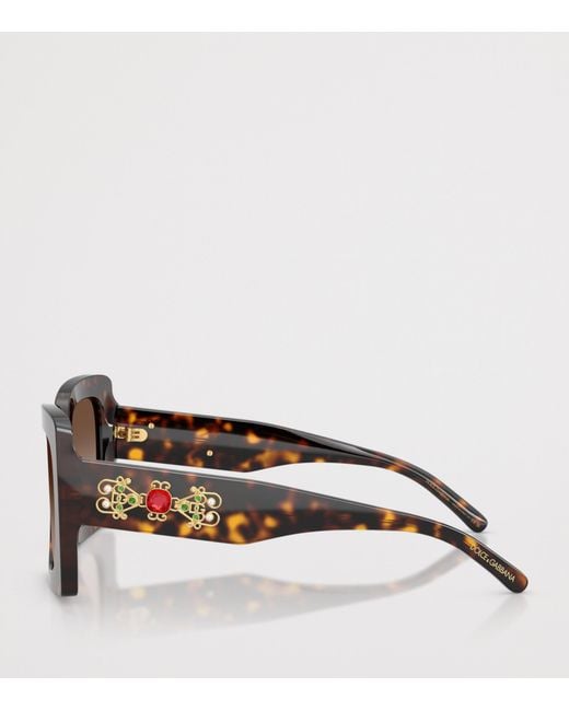 Dolce & Gabbana Brown Tortoiseshell Square Sunglasses