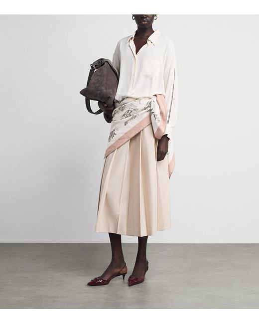 Colombo Natural Cashmere-Silk Printed Scarf