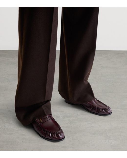 Saint Laurent Brown Leather Le Loafers for men