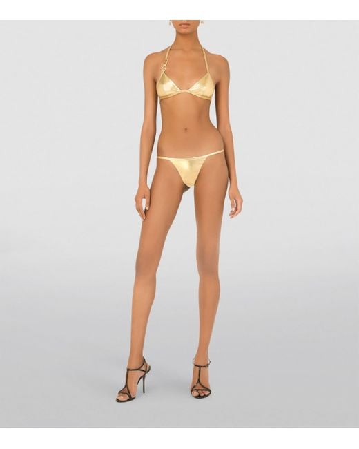 Dolce & Gabbana Metallic Dg Logo Bikini