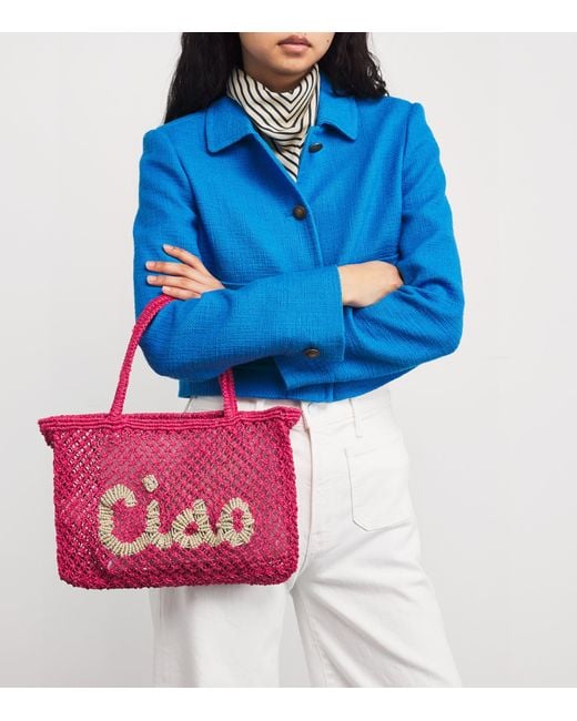 The Jacksons Pink Mini Jute Ciao Tracy Tote Bag
