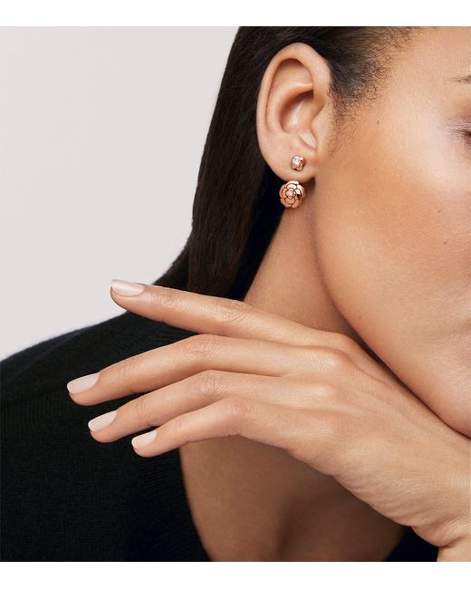Chanel Metallic And Diamond Camélia Single Earring