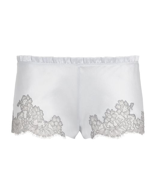 Carine Gilson White Silk Cérès Pyjama Shorts
