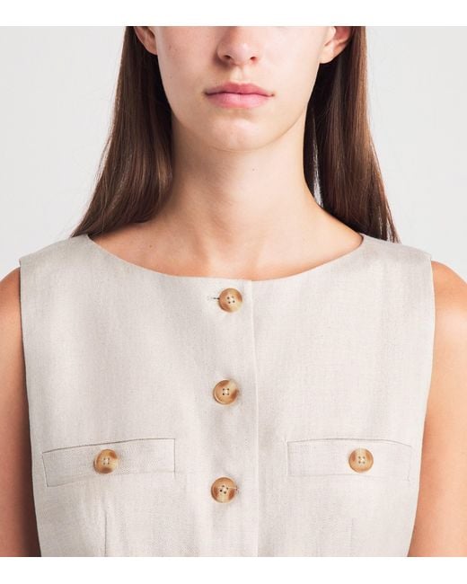 Toccin White Linen-Blend Amra Waistcoat