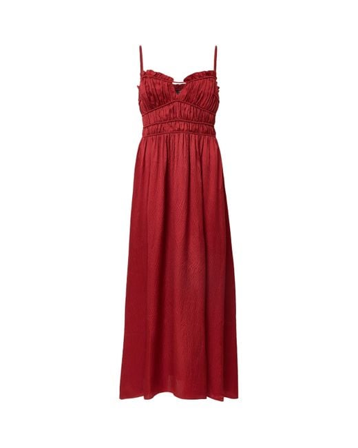 AllSaints Red Silk Faelyn Maxi Dress