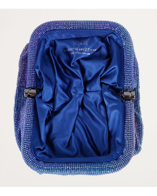 Benedetta Bruzziches Blue Embellished Venus La Petite Clutch Bag