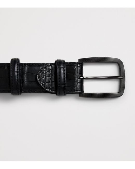 Elliot Rhodes Black Alligator Leather Belt for men