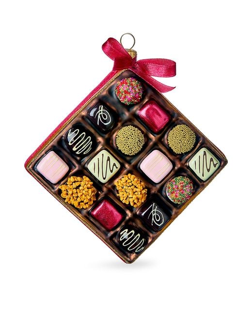 Harrods Red Glass Chocolate Gift Box Tree Ornament