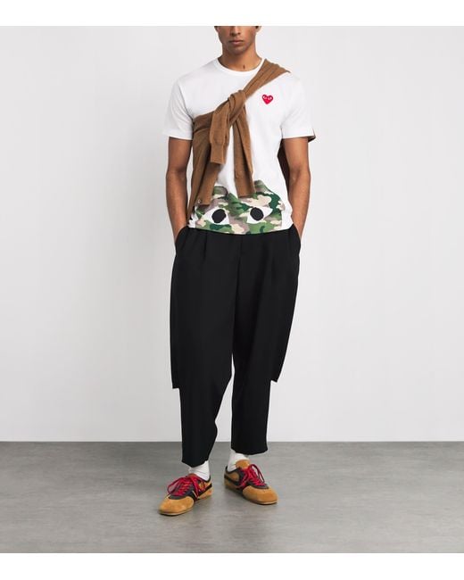 COMME DES GARÇONS PLAY White Camouflage Half Heart Logo T-Shirt for men