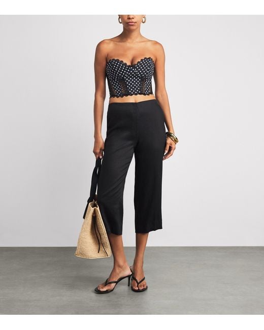 Charo Ruiz Blue Polka-Dot Fiare Corset Top