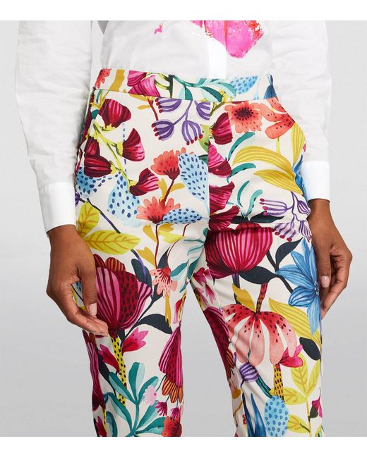 MAX&Co. Blue Cropped Floral Trousers