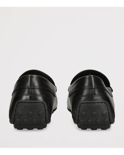 Tod's Black Leather City Gommino Loafers for men