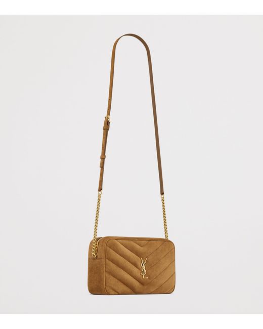 Saint Laurent White Suede Loulou Camera Bag