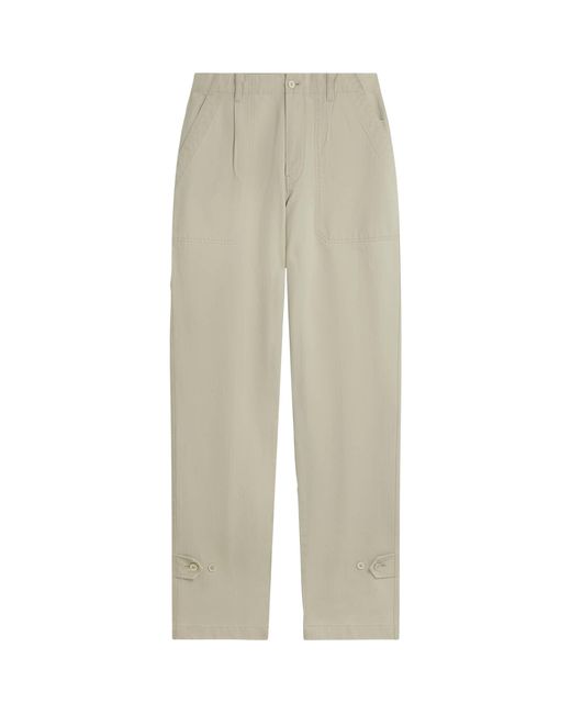 Dunhill Natural Cotton Micro-Herringbone Single-Pleat Tapered Chinos for men