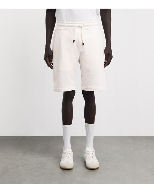Isaia White Drawstring Sweatshorts for men