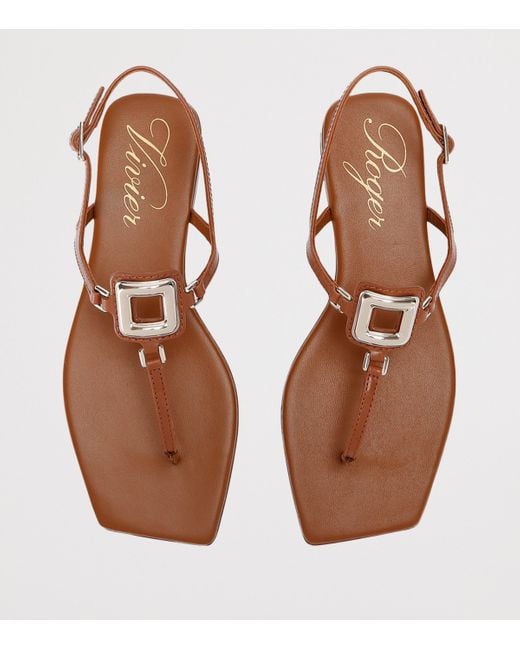 シューズ・サンダルその他 ROGER VIVIER Brown leather Viv by The Sea sandals Viv' by the Sea Sandals in leather Brown Woman