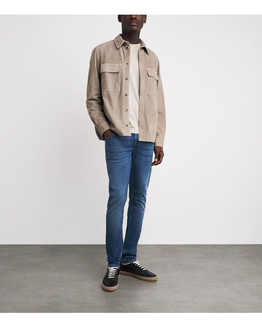 7 For All Mankind Blue Slimmy Tapered Luxe Performance Plus Jeans for men