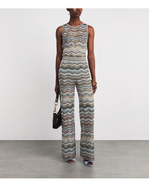 Missoni Gray Sequin Chevron Tank Top