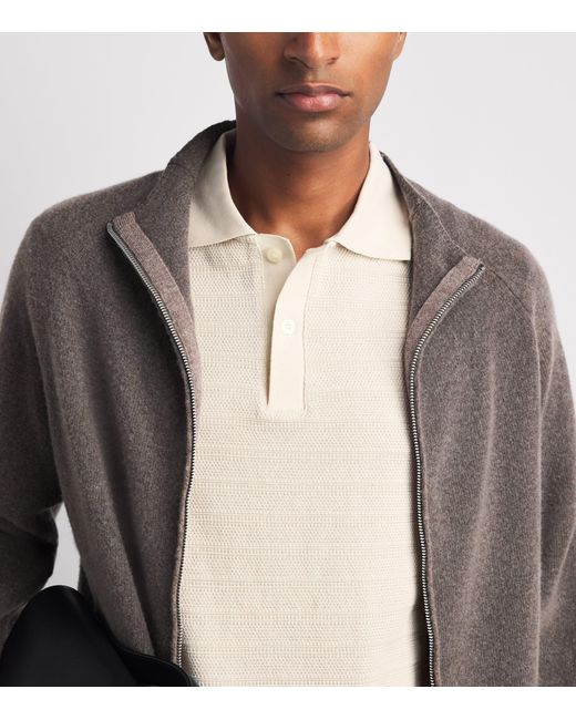 Samsøe & Samsøe White Organic Cotton Rib-Kit Sajase Polo Shirt for men