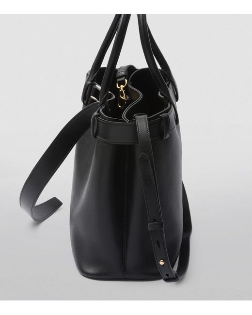 Prada Black Large Leather Buckle Tote Bag